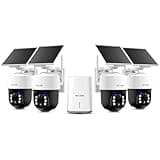 SOLIOM Security Cameras Wireless Outdoor,4K Ultra HD for Day and Night, No Subscription,Built in Radar,Solar Powered Cameras for Home Security, 360° Pan Tilt Auto Tracking,5G & 2.4G WiFi, 4-Cam Kit