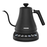 Cosori Electric Gooseneck Kettle with 5 Temperature Control Presets, Pour Over Kettle for Coffee & Tea, Hot Water Boiler, 100% Stainless Steel Inner Lid & Bottom, 1200W, 0.8L, Black
