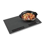 GQWQNIO 4000W Double Induction Cooktop,110~120V 24 Inch Desktop Induction Stove Top with LED Display 9 Levels Settings,Hot Plate Electric Burner with Timer Child Safety Lock for Home Kitchen Camping