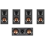 Klipsch Home Theater Speaker Bundle: 2 Pairs R-41M Bookshelf Speakers + R-52C Center Channel Speaker (Black)