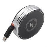 Portable 3-in-1 Magnetic Wireless Charging Stand, Built-in Retractable Cable Adjustable Viewing Angle For Smartphone Smartwatch And Wireless Earbuds(Black)