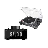 Audio-Technica AT-LP120XUSB Direct-Drive Analog Turntable (Black) Bundle with Desktop Amplifier System (2 Items)