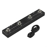 Wireless 4-Button Footswitch Pedal Controller for M-VAVE Chocolate, Rechargeable Metal Build-USB-Connection, Portable Design for Stage, Studio, and Music Applications