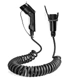 LEFANEV EV Charger Extension Cable, 20ft 40Amp J1772 Coiled Spring Extension Cord Compatible with 110V-240V SAE J1772 EV/PHEV Chargers