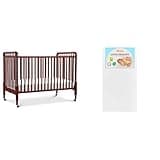 DaVinci Jenny Lind 3-in-1 Convertible Crib in Rich Cherry with Comfort Crib Mattress Bundle - Greenguard Gold Certified