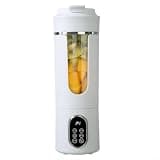 Portable Juicer USB Rechargeable, Functional Blender Smoothies and Shakes, Compact Personal Juice Extractor with Powerful Motor, to Travel Cup Home Office Gym White(White)