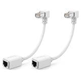 Snuviax 2Pack Right Angled Short CAT6 Ethernet Extension Cable, White