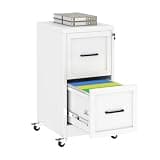 AUEYTVR 2 Drawer File Cabinet with Lock, Metal Rolling Office File Cabinets