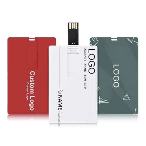 Personalized USB Flash Drive, 100 Pack Custom Credit Card Flash Drive with USB 2.0 Interface, Plug and Play, Perfect for Corporate Giveaways and Promotional Events (128, MB)