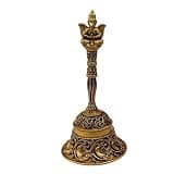 Brass Hand Bell with Garuda Handle 4.5 Inch 120g Handcrafted Pooja Ghanti for Home Temple Mandir & Aarti | Traditional Brass Prayer Bell for Worship, Meditation & Spiritual Decor