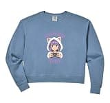 Womens Gamer Girl Anime Controller Cute Cat Character Gaming Comfort Colors Crop Sweatshirt
