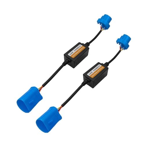 HAMOJUF 2PCS Car LED CAN Bus Decoder, 9007 Anti-Flicker Error Free Vehicle LED Headlight Bulb Decoder Resistor, Automotive Turn Signal Warning Canceller Capacitors, Universal for Vehicles