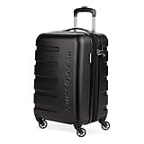 SwissGear 7366 Hardside Expandable Luggage with Spinner Wheels, Black, Carry-On 19-Inch