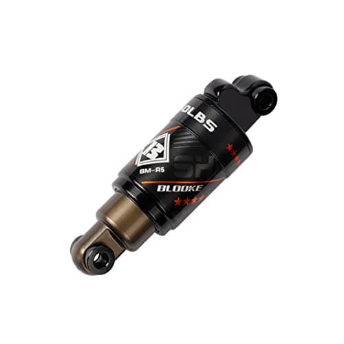 HUIOP Bike Rear Shock Absorber, Bicycle Oil Spring Shock Absorber Mountain Bike Rear Shock Absorber Aluminium Alloy Rear Absorber Suspension with Screws Kit 125mm(4.9'') x 18mm
