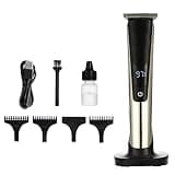 RASRGTRQ Portable Hair Clipper with LED Display Base USB Charging Stainless Steel Blades