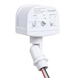 TREEWELL 240-Degree Replacement Motion Sensor, Adjustable LUX(5-300) & Time & Detection Sensitivity Up to 60 Feet Range, 3 Working Modes Outdoor Motion Detector for Security Floodlight, White