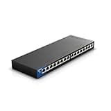 Linksys LGS116P 16 Port Gigabit Unmanaged Network PoE Switch with 8 PoE+ Ports @ 80W - Ideal for Business, Home, Office, IP Surveillance - Ethernet Switch Hub with Metal Housing, Desktop / Wall Mount