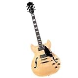 ZOCWJK Electric Guitar Jazz Electric Guitar Stringed Instrument Maple Rosewood Fretboard Professional Performance,Natural Wood