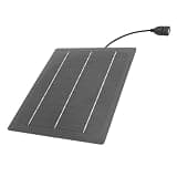 TOPINCN 5V Solar Panel 5V USB Solar Charger Portable Monocrystalline Charger USB Output Lightweight Outdoor Power Supply with Fan Power Bank Phone for Camping Emergency