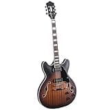 ZOCWJK Electric Guitar Professional Performance Jazz Electric Guitar Beautiful Tone Durable,Brown