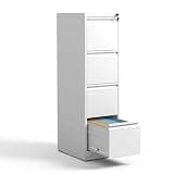 Kiwaou 4 Drawer Metal File Cabinet with Lock, Steel Vertical Office Cabinet for A4 Legal Letter Size, Anti-Tilt Design, Full Extension Drawers