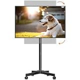 XINLEI Mobile TV Carts, Rotating Rolling TV Stand on Wheels for 13-50" Flat/Curved TVs Height Adjustable 30° Tilt Floor TV Stand Portable Monitor Stand Holds up to 44lbs Max VESA 200x200mm ML1350