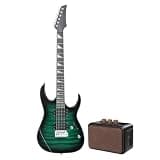 Electric Guitar Kit with 5W Amp, Green, Basswood, 24 Frets