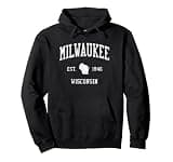 Milwaukee WI J01 Vintage Athletic Sports Design Pullover Hoodie