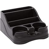 Moblorg Small Center Console for Cars, Trucks, Minivans, SUVs, Vehicle Organizer, Cup Holders, Recycled Plastic, Made in USA (Black)