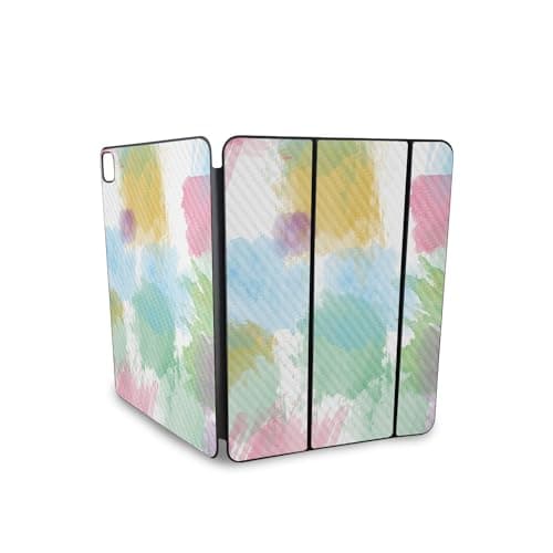 Carbon Fiber Skin Compatible with Apple Smart Folio for iPad Pro 13-inch (M4/M5) 2025 - Watercolor White - Premium 3M Vinyl Protective Wrap Decal Cover | Crafted in The USA by MightySkins