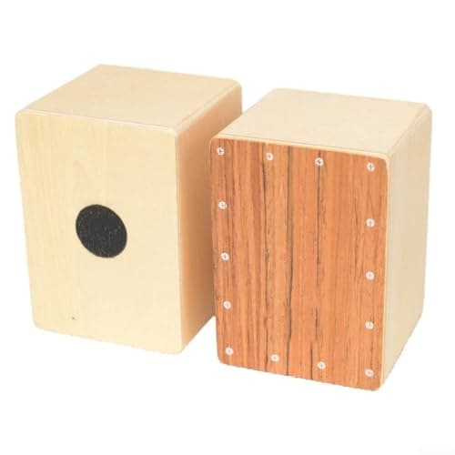 Hosrivae Portable Wooden Cajon Box Drum with Internal Strings Snare-Like Effect, Natural Brown Travel Percussion Instrument with and Carry Bag Street,(Brown)