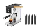 Waterdrop MC-02-M Semi-Automatic Espresso Machine with 4 Filters, Magnesium Enhanced Water for Smoother Flavor, 20 Bar Pressure Coffee Maker, Powerful Steam Wand for Lattes, Cappuccinos and More