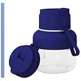 Portable Blender, 850 mL, 28.7 fl oz Electric Juicer for Shakes and Smoothies, 12-Vane Smoothie Maker with Double Cap Lid and Straw, 1500 mAh USB-C Rechargeable, Blue