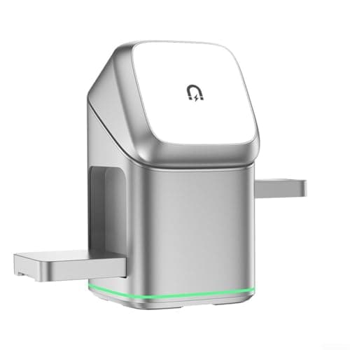 Wireless Charger, 3 In 1 Station With 15W Automatic Rotation For For Iphone, Earphones, And Watches Wireless Charger(White)