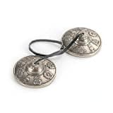 Gralara Cymbals with Strap Ringing Hand Cymbals Copper Percussion for Prayer, Eight Auspicious Symbols