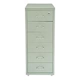 Coehazelf 6 Tiers Vertical File Cabinet, Lockable Mobile Filing Cabinet with Wheels, Metal Storage Drawer Unit for Home Office, Under Desk File Organizer (Green)
