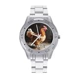 NTVOWPZO Three-Hand Analog Stainless Steel Watches for Men Easy Reader