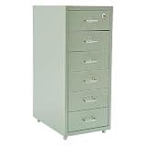 FURNITLEG 6 Drawer Vertical File Cabinet, Steel Filing Storage Cabinet with Lock, 4 Wheels, 22lbs Per Tier, Metal Rolling Storage Drawers for Home Office