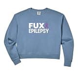 Womens Epilepsy Awareness FUX EPILEPSY Purple Ribbon Comfort Colors Crop Sweatshirt