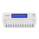 Tenergy TN160 12-Bay Smart Battery Charger: LCD Display and Refresh Function for AA or AAA NiMH and NiCd Rechargeable Cells with AC Wall Adapter