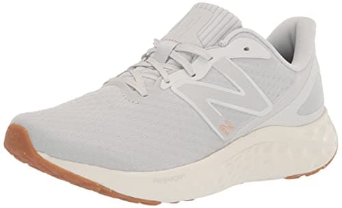 New Balance Women's Fresh Foam Arishi V4 Running Shoe, Summer Fog/Nimbus Cloud/Light Gold Metallic, 8
