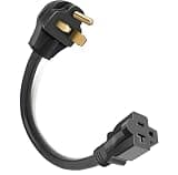 Shinnous NEMA 6-50P 50 Amp Welder Plug to NEMA 5-15R 15amp 110V Regular Receptacle Adapter Cord (110 Volt 15Amp Outlet,12in,10AWG Heavy Duty)