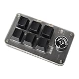 LUKCOZMO Macro Pad Programmable Customized 6-Key Mini Mechanical Gaming Keyboard One Handed Keyboard BT OSU Multifunctional Knob Wireless Type C Cable (Updated Software in USB Drive White)