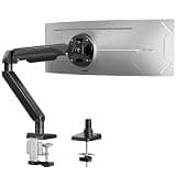 ErgoFocus Heavy Duty Single Monitor Arm for Max 42 Inch Screens, Monitor Mount for Desk Supports 4.4-33 lbs, Height Adjustable Ultrawide Monitors Stand with C-Clamp & Grommet Base, VESA Mount 70/100