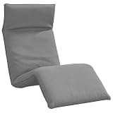 POUFGDR Folding Sun Lounger with Grey Oxford Fabric and Metal Frame, Adjustable 5-Position Reclining, 68.9 in Long, 21.3 in Wide, Water-Resistant, 242.5 lb Capacity