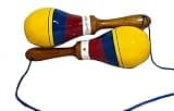 Maracas Colombian Flag Design. Leather and wood. Professional Instrument
