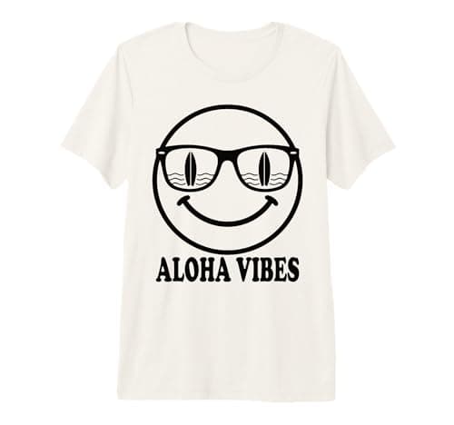 Aloha Surfing Sunglasses Happy Face Beach Ocean Premium Tri-Blend T-Shirt