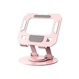 AHXIPHWSG Portable Hollowed Out Tablet Stand 360° Rotating Adjustment Aluminum Alloy Desktop Bracket(258-1-Pink)