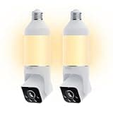 WYZE Bulb Cam Security Camera, 2K HD Outdoor Light Bulb Camera, Color Night Vision, Dimmable LED Bulb, Motion Detection, Siren Alarm, Works w/Alexa/Google Assistant (2 Pack)