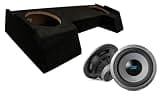 American Sound Connection Compatible with 2019-2025 Dodge Ram Crew Cab S2-W12D2 Dual 12" Loaded Sub Box Enclosure Bundle
